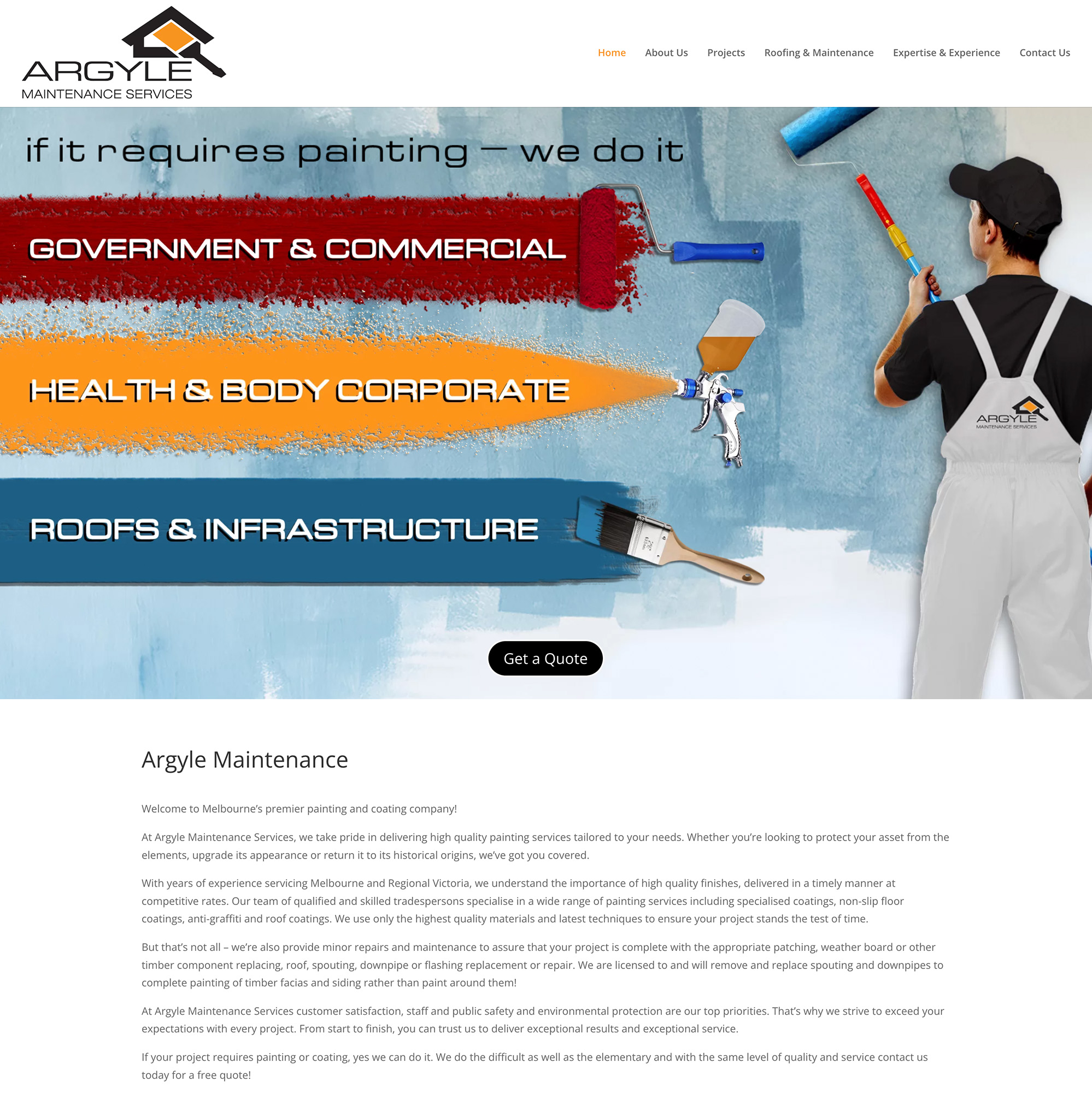 A simple and budget website for a painting and renovation service.