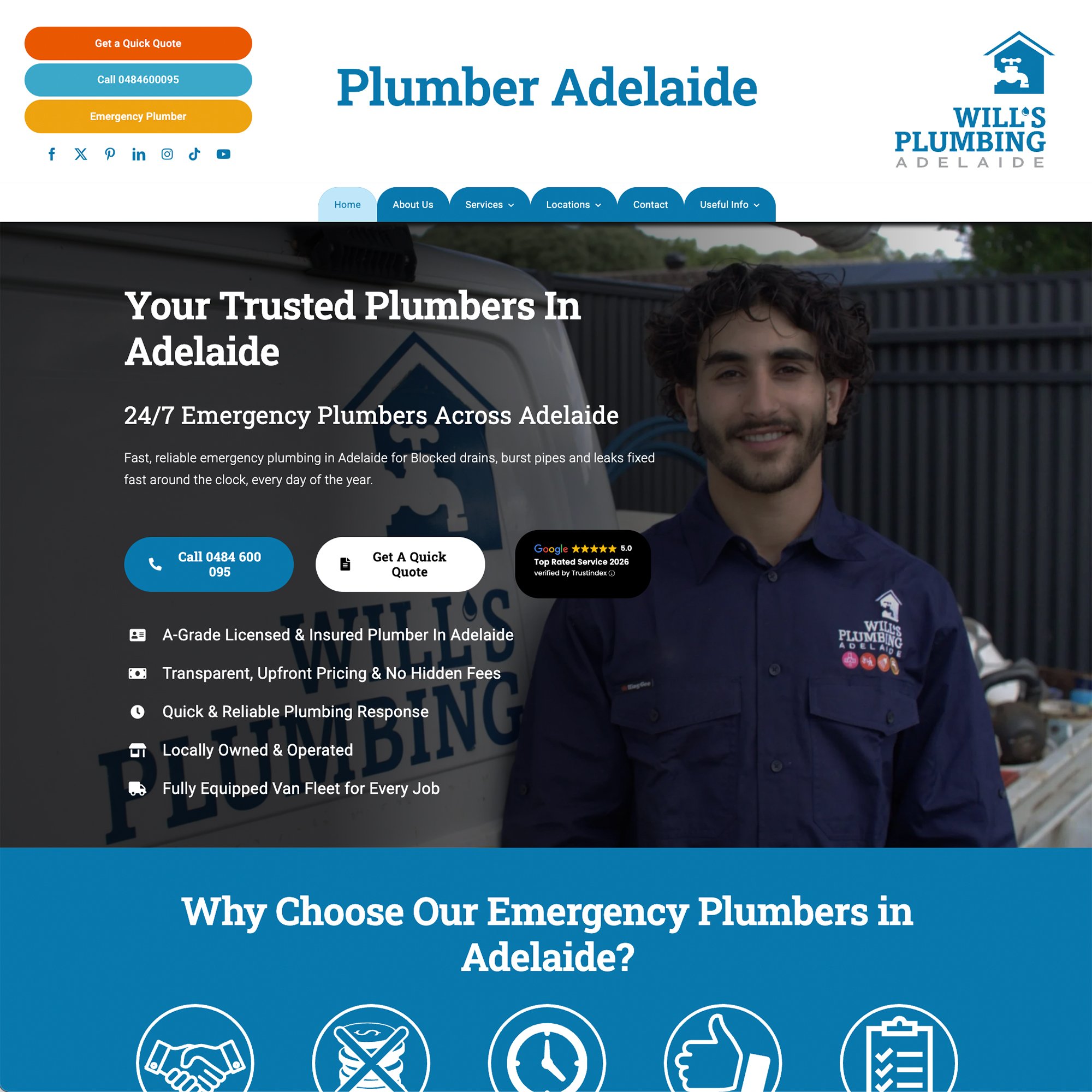 We were initially asked to give a website a makeover, but the client then became inspired to build on the initial idea so as to capture the plumbing market in Adelaide.