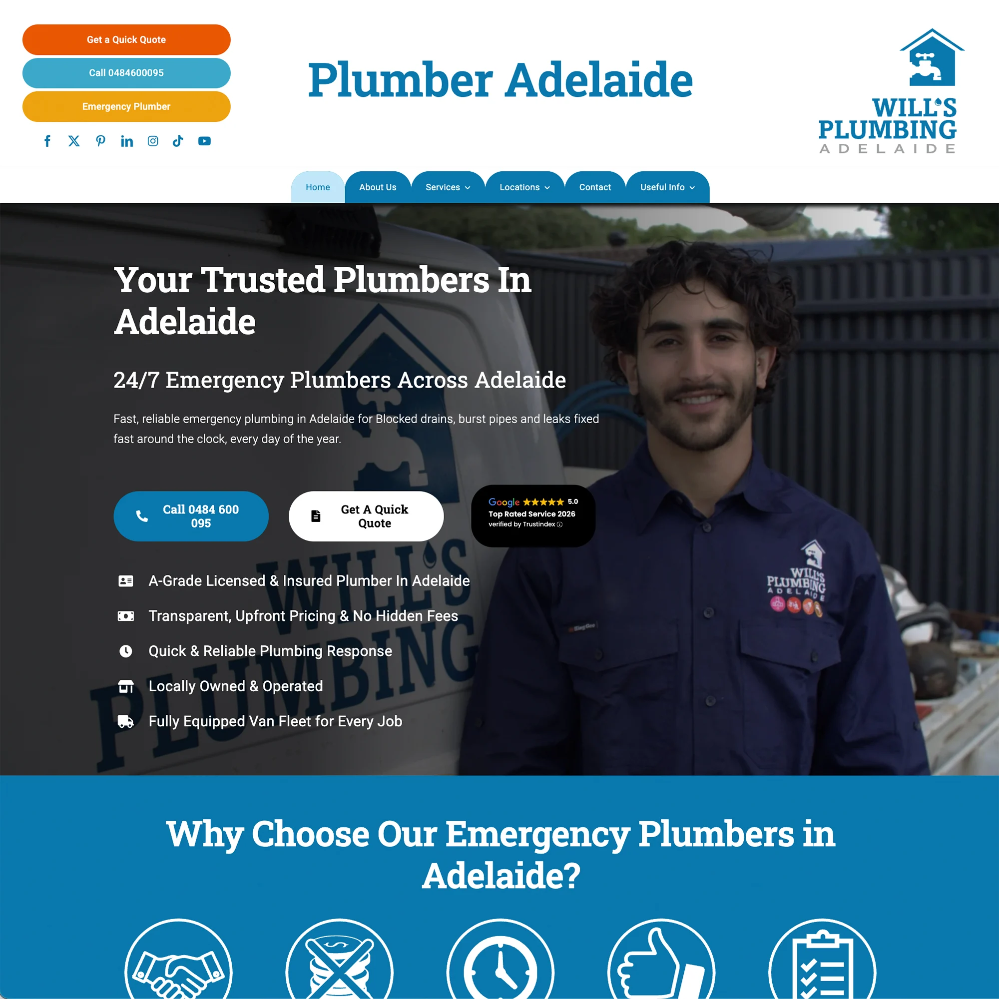 We were initially asked to give a website a makeover, but the client then became inspired to build on the initial idea so as to capture the plumbing market in Adelaide.