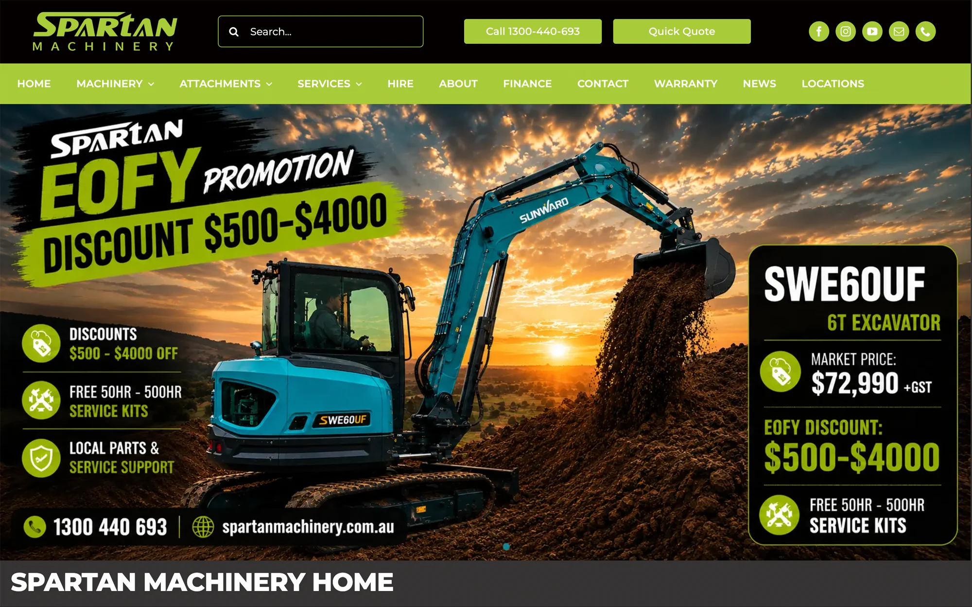 Spartan Machinery eCommerce catalog